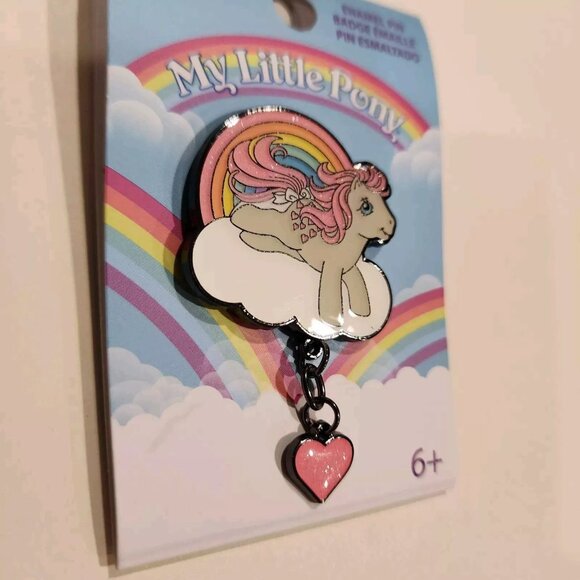 Loungefly My Little Pony Heart Dangle Rainbow Glitter Enamel Pin NEW - Picture 5 of 10
